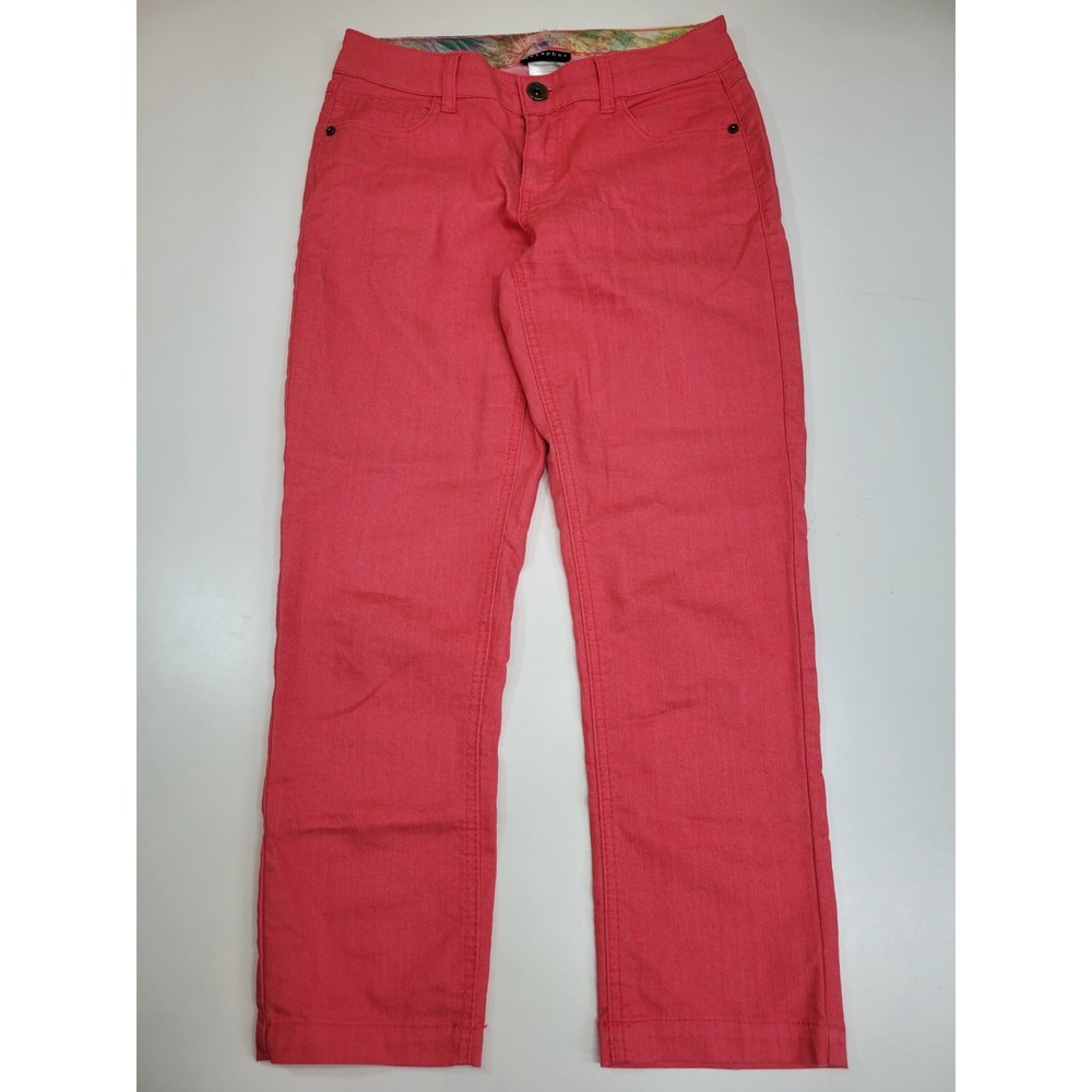 Metaphor Womens Size 6 Coral Red Capri Cropped Jeans Stretch Denim Pants